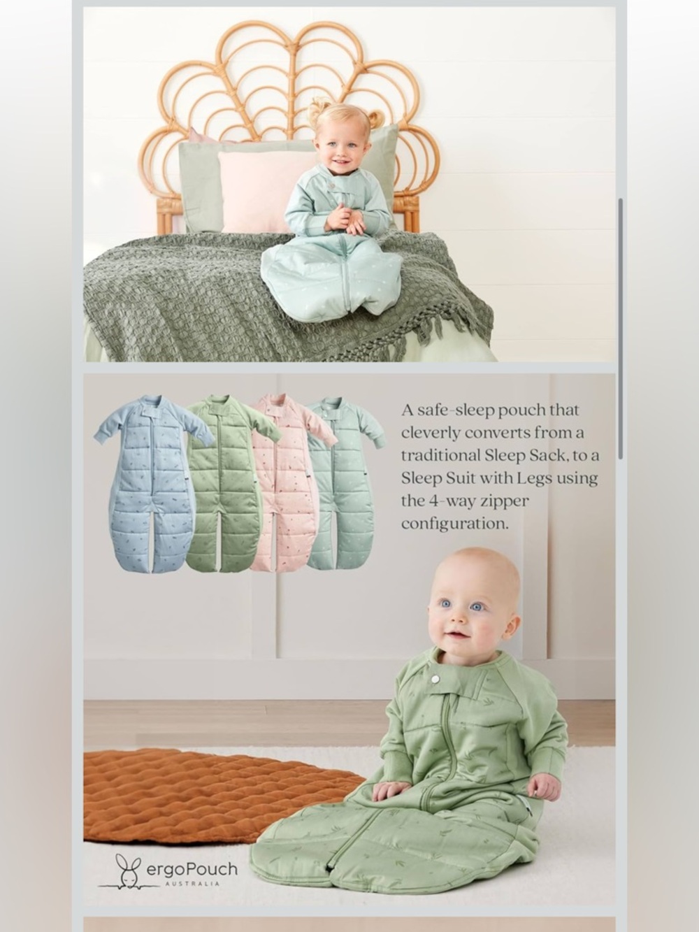 Ergo Pouch Australia Quilted Organic Cotton Baby Sleep Sack 8-24 months - Picture 15 of 16